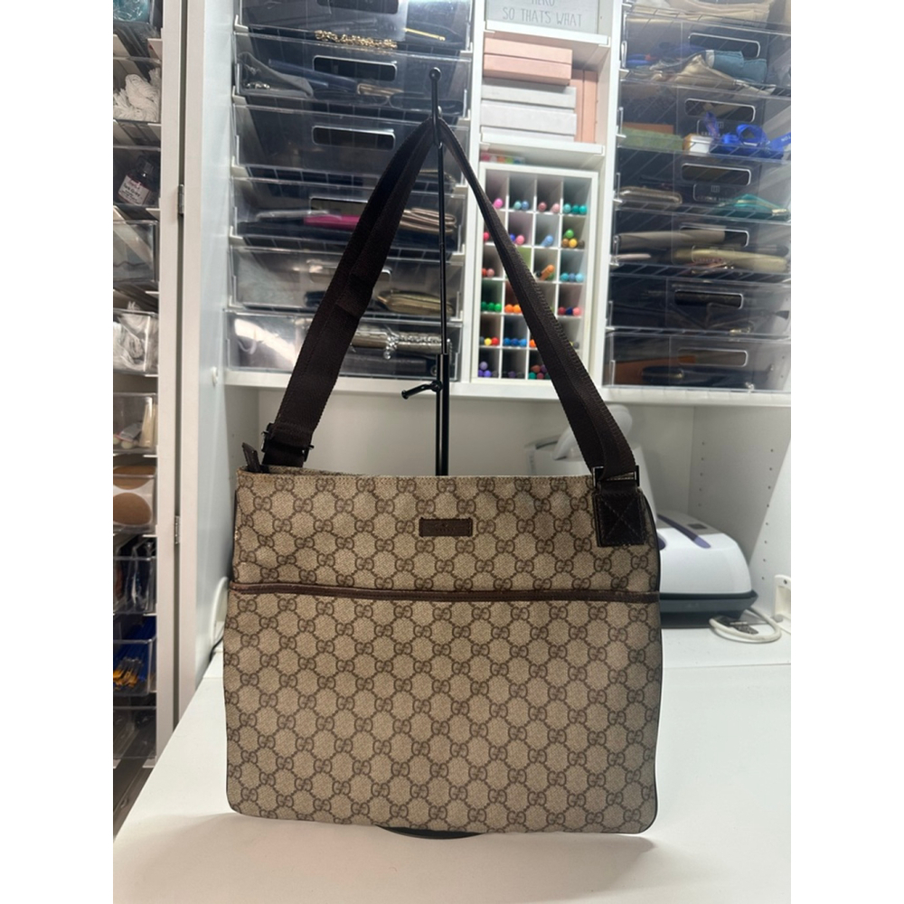 Gucci GG Monogram Messenger Bag Brown/Tan One Size - Picture 2 of 14